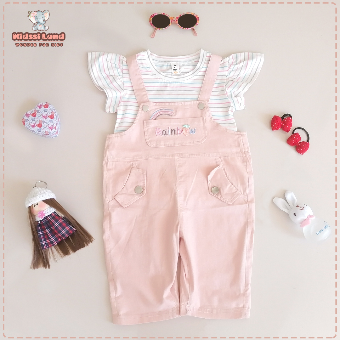 ست دو تیکه بلوز و بیلر رنگین کمان دخترونه