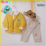 ست سه تیکه اسپرت طرح دایناسور دو رنگ