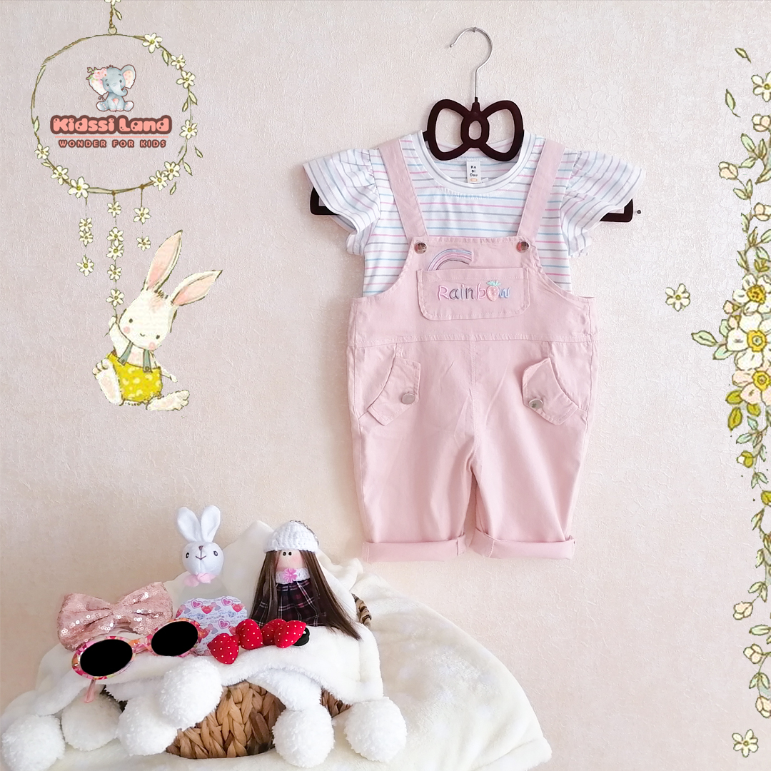 ست دو تیکه بلوز و بیلر رنگین کمان دخترونه - تصویر 2