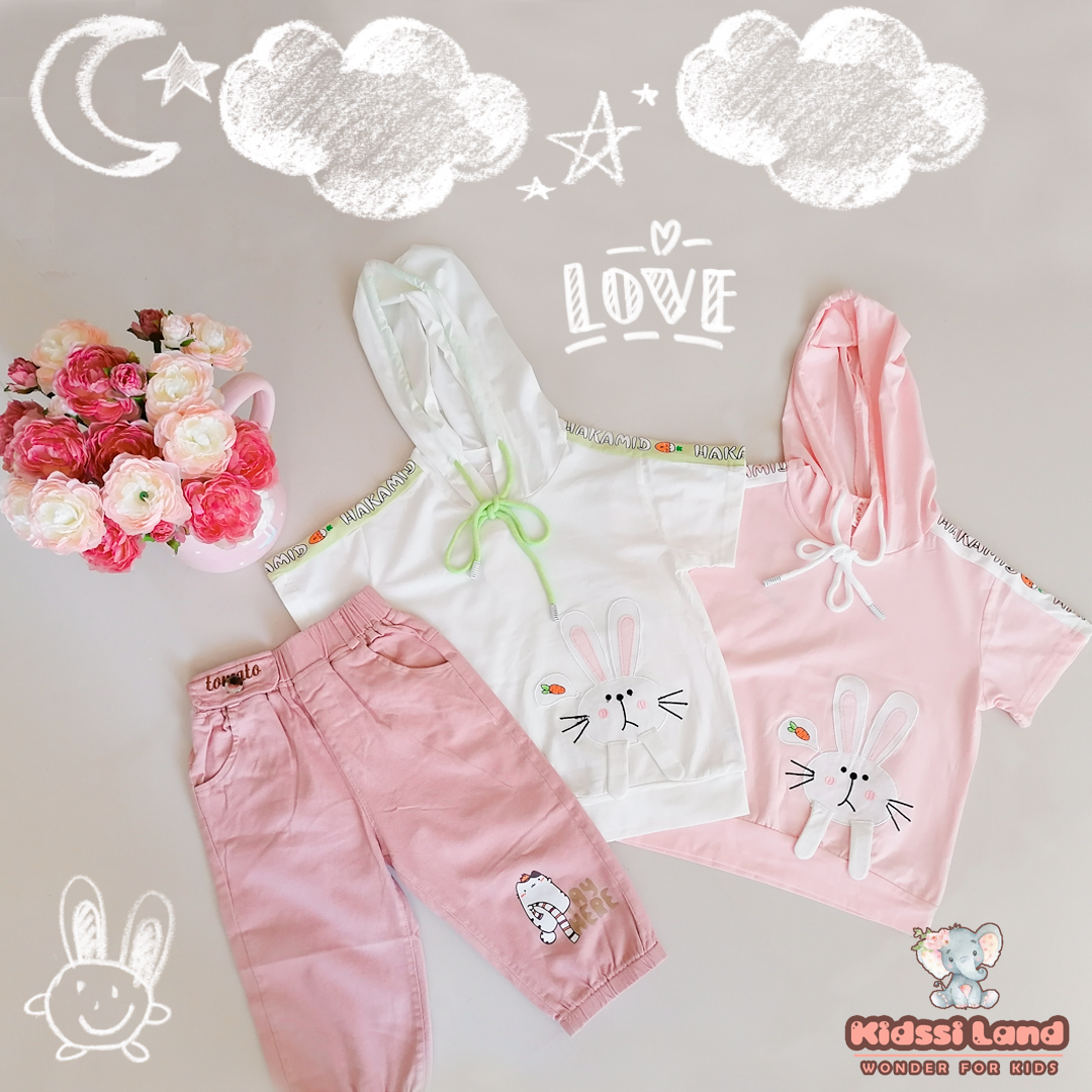 تیشرت کلاهدار خرگوشی دخترونه - تصویر 2